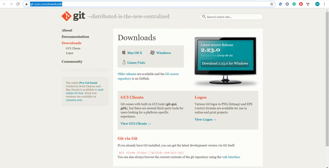 The Git downloads page