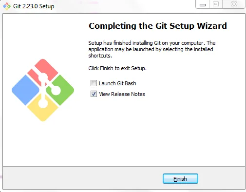 Completing the Git Setup Wizard