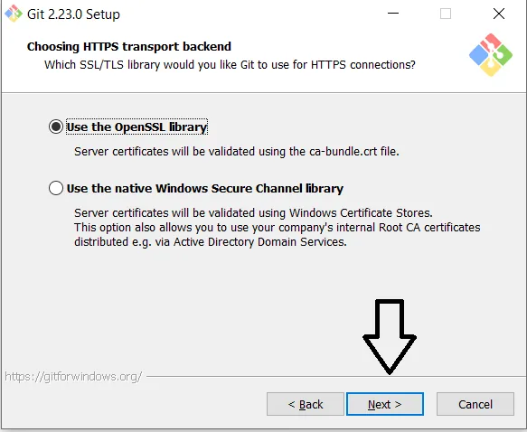 Installer: HTTPS backend