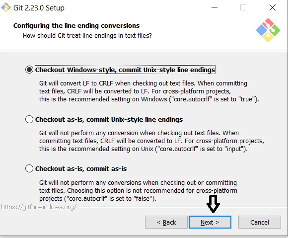 Installer: line endings